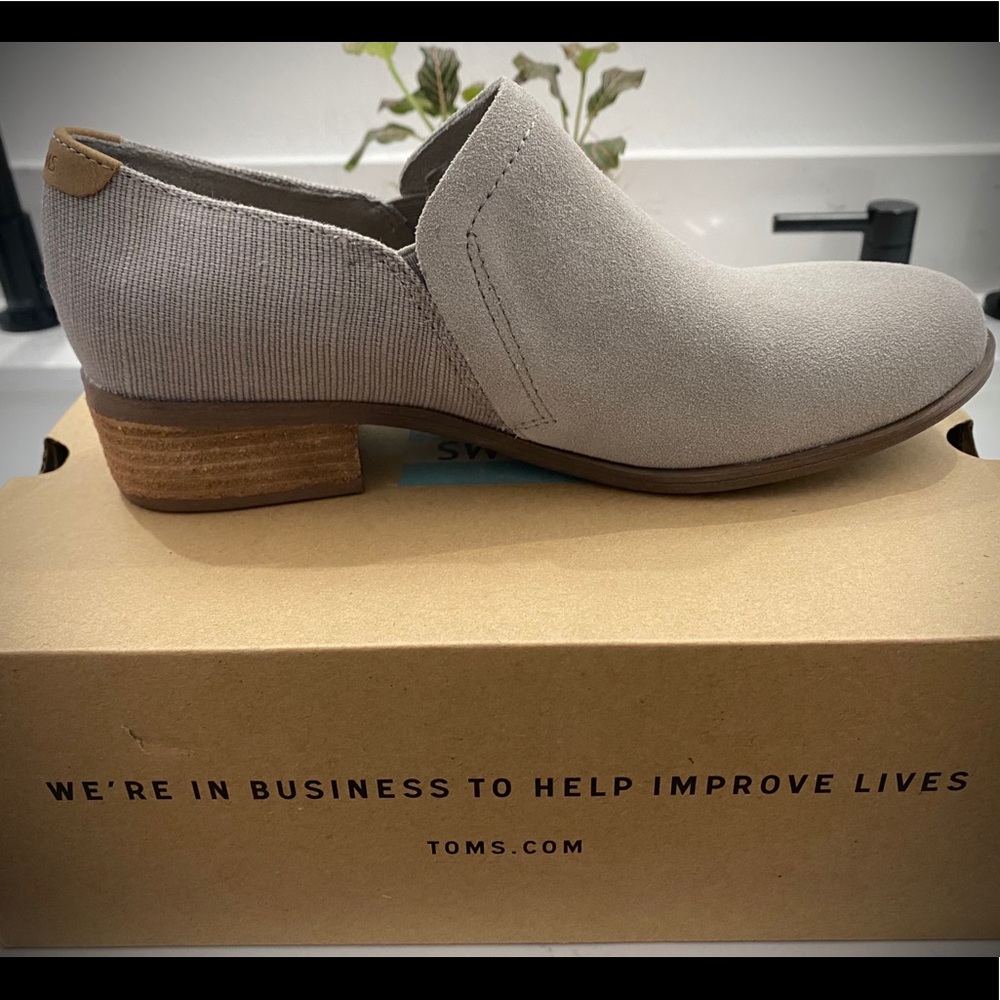 Shaye Drizzle Grey Suede/Heritage Canvas booties